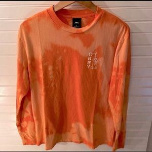 Obey Orange Tye Dye Graphic Top